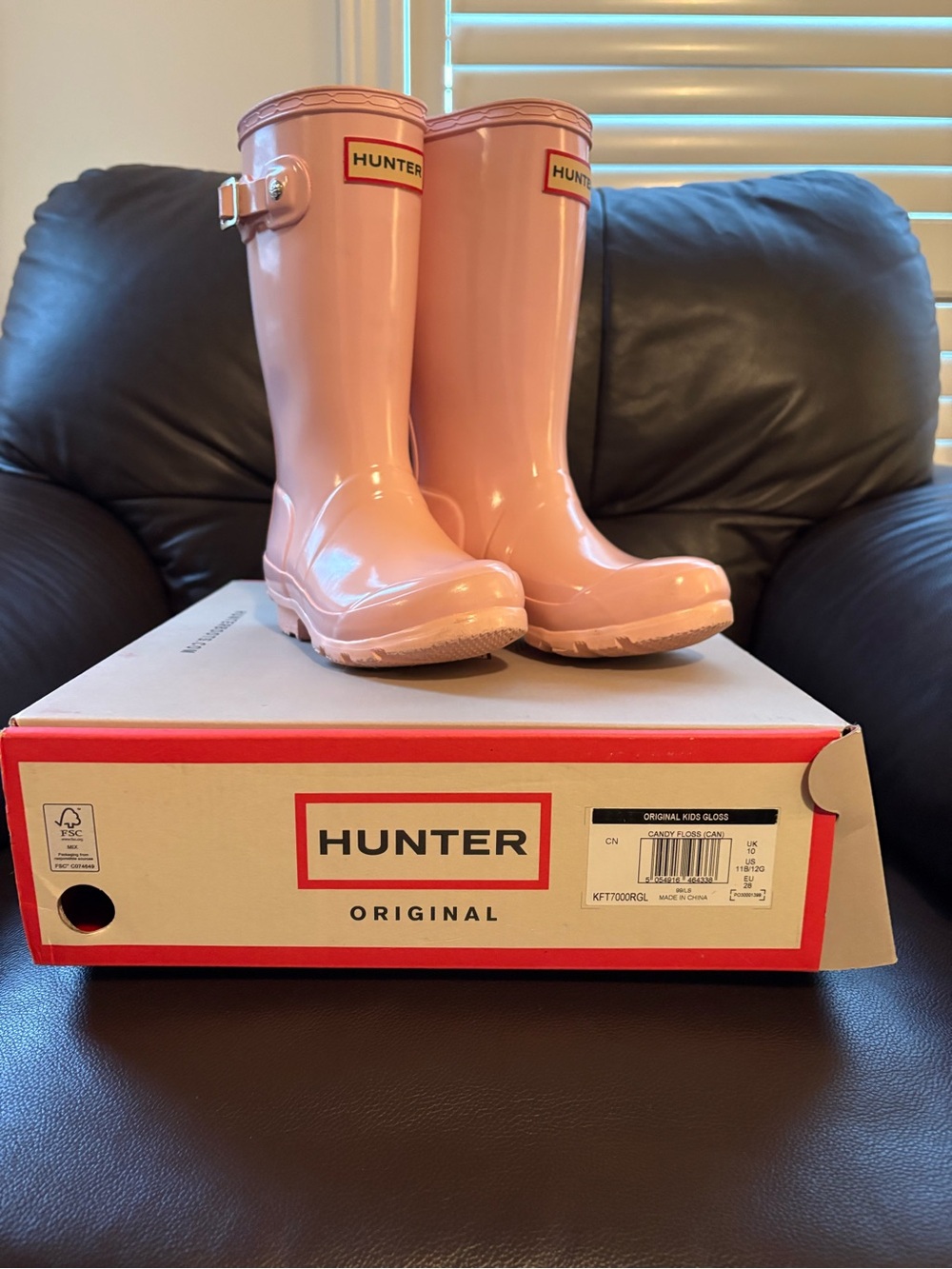 Hunter Glossy Blush Pink Tall Rain Boots